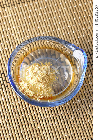 Mizuwara mochi served in a glass bowl Mizuwara mochi served in a glass bowl 140283357