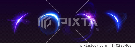 Solar eclipse with lens flare effect, color halo Solar eclipse with lens flare effect, color halo 140283405