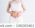 A woman putting her hands on her stomach 140283461