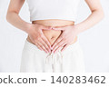A woman putting her hands on her stomach 140283462