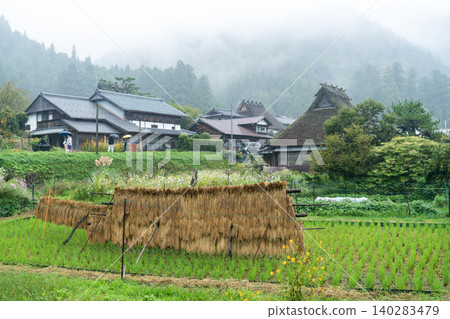 Rainy Miyama thatched-roof village Rainy Miyama thatched-roof village 140283479
