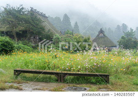 Autumn rain in the thatched-roof village of Miyama Autumn rain in the thatched-roof village of Miyama 140283507