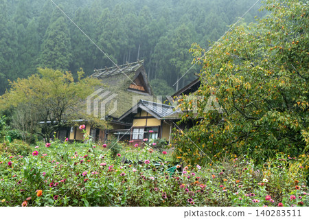 Autumn rain in the thatched-roof village of Miyama Autumn rain in the thatched-roof village of Miyama 140283511