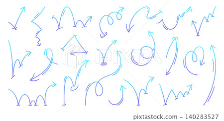 Dynamic bounce arrow set with spiral trajectories 140283527