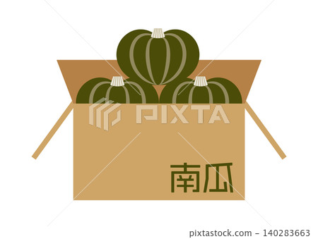 紙箱裡的南瓜插圖 紙箱裡的南瓜插圖 140283663