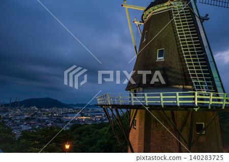 Shunan Factory at dusk Night view Night glitter 140283725
