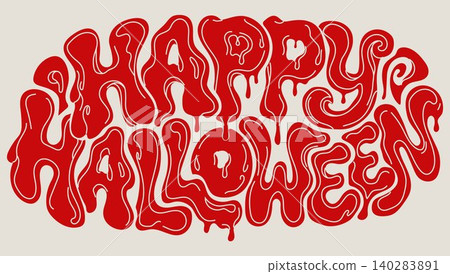 Retro Halloween Lettering with White Highlights Retro Halloween Lettering with White Highlights 140283891
