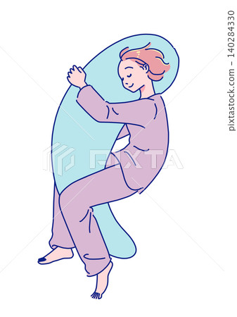 一位動漫風格的女性正在安詳地睡覺。 一位動漫風格的女性正在安詳地睡覺。 140284330