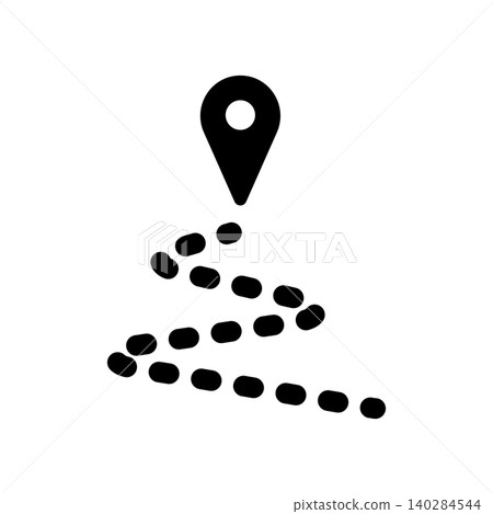 Simple icons with map pins and dotted lines. Simple icons with map pins and dotted lines. 140284544
