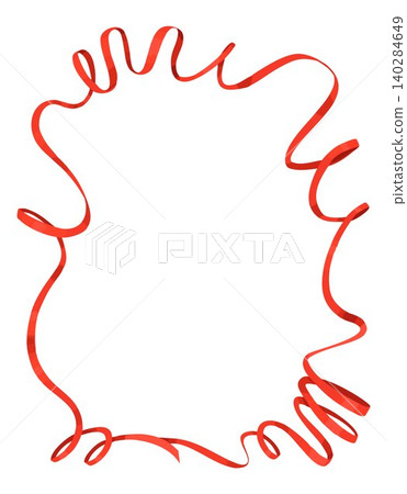 Red satin ribbon frame illustration material Red satin ribbon frame illustration material 140284649