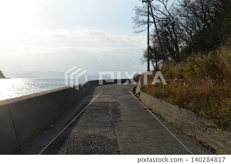 Prefectural road on Sanagi Island (Tadotsu Town, Kagawa Prefecture) 140284817