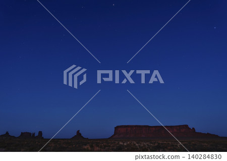 Sunset and blue hour in Monument Valley, Utah, Arizona. Sunset and blue hour in Monument Valley, Utah, Arizona. 140284830