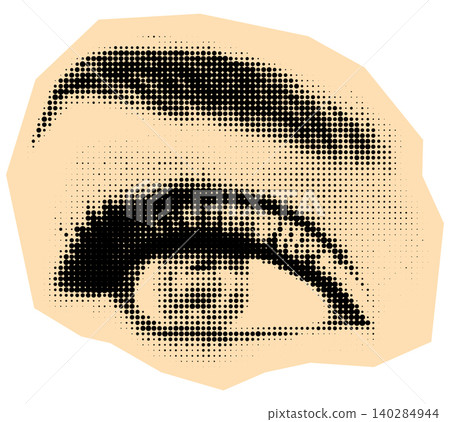 Halftone Detailed Eye with Long Lashes and Brow Halftone Detailed Eye with Long Lashes and Brow 140284944