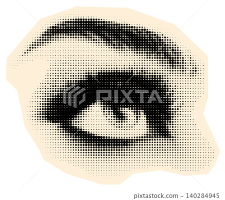 Halftone Detailed Eye with Long Lashes and Brow Halftone Detailed Eye with Long Lashes and Brow 140284945