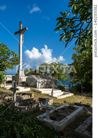 Atuona cemetery in Hiva Oa, Marquesas Islands, French Polynesia 140285082