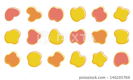 Fluid shape, liquid, flat, yellow, orange Fluid shape, liquid, flat, yellow, orange 140285769