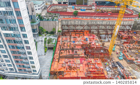 June 7 2026 Hong Kong. Yau Tong construction site aerial 140285814
