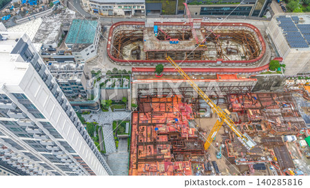 June 7 2026 Hong Kong. Yau Tong construction site aerial June 7 2026 Hong Kong. Yau Tong construction site aerial 140285816