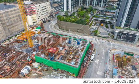 June 7 2026 Hong Kong. Yau Tong construction site aerial June 7 2026 Hong Kong. Yau Tong construction site aerial 140285824
