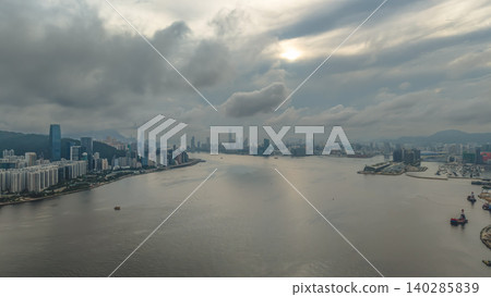 June 7 2026 Hong Kong. A harbour skyline dramatic 140285839