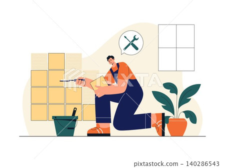 Home Renovation Services Illustration Featuring House Remodeling, Interior Improvement, Construction Workers, Repair Maintenance, and Home Upgrade Home Renovation Services Illustration Featuring House Remodeling, Interior Improvement, Construction Workers, Repair Maintenance, and Home Upgrade 140286543