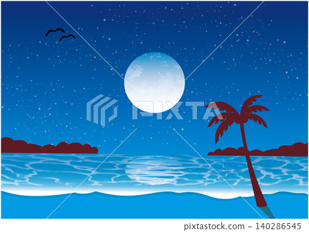 夜晚的熱帶海灘 140286545