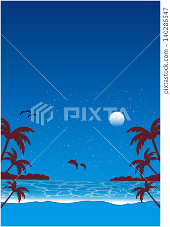 A tropical beach at night A tropical beach at night 140286547