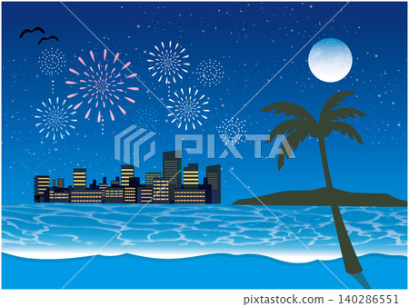 夜晚的熱帶海灘 夜晚的熱帶海灘 140286551