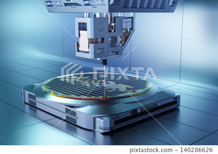 Robotic arms with silicon wafers for semiconductor manufacturing Robotic arms with silicon wafers for semiconductor manufacturing 140286626