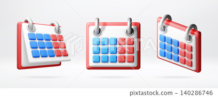 Set of 3d calendar icons Set of 3d calendar icons 140286746
