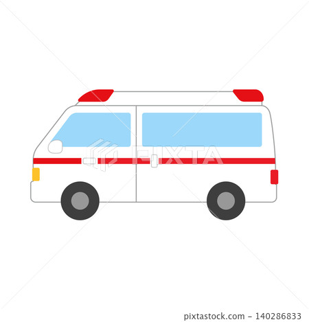 可愛的救護車插圖 可愛的救護車插圖 140286833