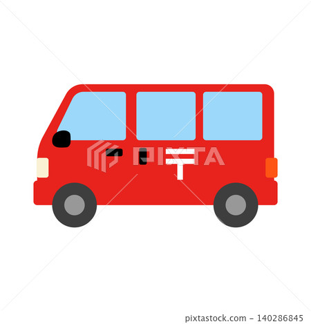 一輛郵政貨車的可愛插圖 一輛郵政貨車的可愛插圖 140286845