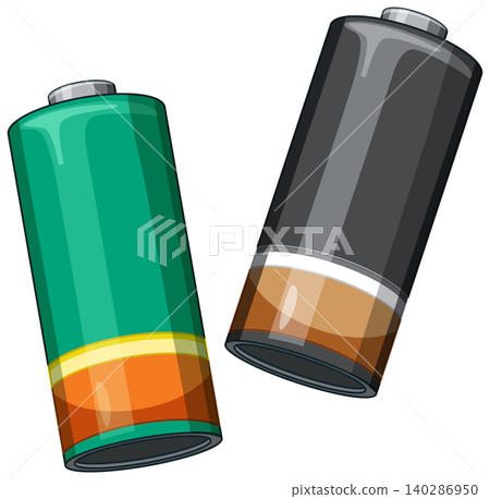 Colorful Battery Vector Illustration Colorful Battery Vector Illustration 140286950