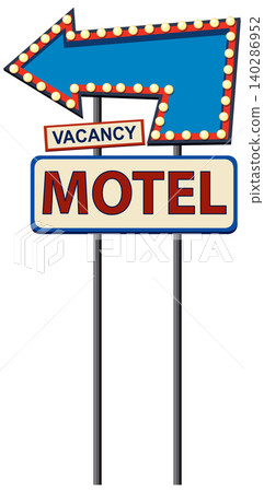 Retro Motel Sign with Vacancy Arrow Retro Motel Sign with Vacancy Arrow 140286952