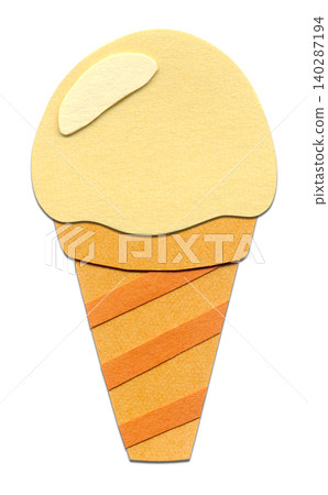 Vanilla ice cream collage illustration Vanilla ice cream collage illustration 140287194