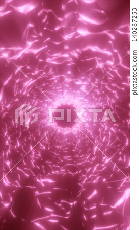 Abstract pink glowing crystal tunnel with reflective shards, radial depth, and futuristic portal effect. Abstract pink glowing crystal tunnel with reflective shards, radial depth, and futuristic portal effect. 140287253