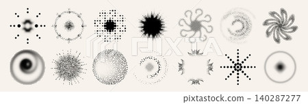 Abstract circular pattern, swirl halftone dots Abstract circular pattern, swirl halftone dots 140287277