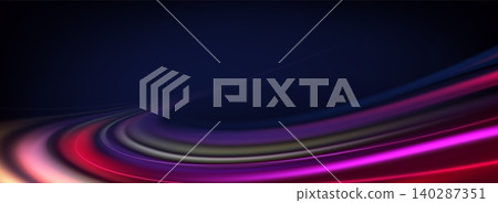 Dynamic light trails with fast motion blur effect 140287351