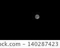 A beautiful full moon floating alone in the pitch-black night sky. 140287423