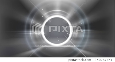 Glowing white light halo with radiant neon flare 140287464