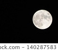 A mysterious full moon shining brightly in the pitch-black night sky. 140287583