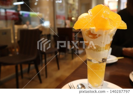 Parfait at a stylish cafe Parfait at a stylish cafe 140287797