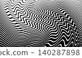 Black and White Wavy Lines Pattern. Movement Illusion. Black and White Wavy Lines Pattern. Movement Illusion. 140287898