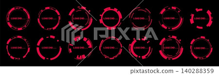 Futuristic hud interface, circular load progress Futuristic hud interface, circular load progress 140288359