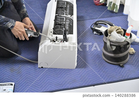 Air conditioner replacement, installation, and construction work for living room. Air conditioner replacement, installation, and construction work for living room. 140288386