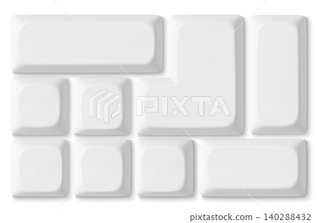 Modern 3D keyboard buttons mock up isolated Modern 3D keyboard buttons mock up isolated 140288432