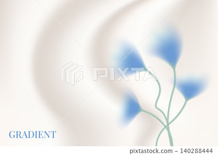Soft flower with blue blossom and gentle pastel gradation on light grey background. Delicate floral in elegant blur for healing spring poster print. Premium vector backdrop with glossy finish Soft flower with blue blossom and gentle pastel gradation on light grey background. Delicate floral in elegant blur for healing spring poster print. Premium vector backdrop with glossy finish 140288444