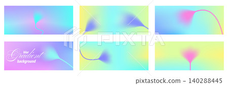 Vivid bright flower silhouettes with bold blur and abstract blossom in summer mood. Multicolor neon gradient background set in purple blue and yellow for slide cover. Vector slide collection for deck Vivid bright flower silhouettes with bold blur and abstract blossom in summer mood. Multicolor neon gradient background set in purple blue and yellow for slide cover. Vector slide collection for deck 140288445