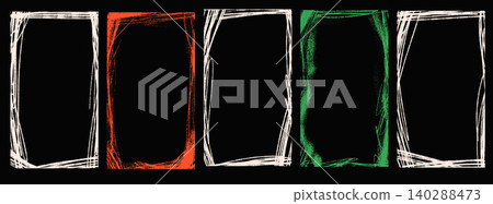 Chalk border with brush edge and grunge collage for old photo or text box. Crayon chalk boarders and pastel scribble frames for kid poster. Vector hand drawn cadre pack isolated for callout promo bg Chalk border with brush edge and grunge collage for old photo or text box. Crayon chalk boarders and pastel scribble frames for kid poster. Vector hand drawn cadre pack isolated for callout promo bg 140288473