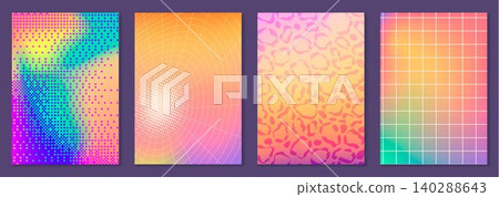 Set of gradient posters with abstract pattern Set of gradient posters with abstract pattern 140288643